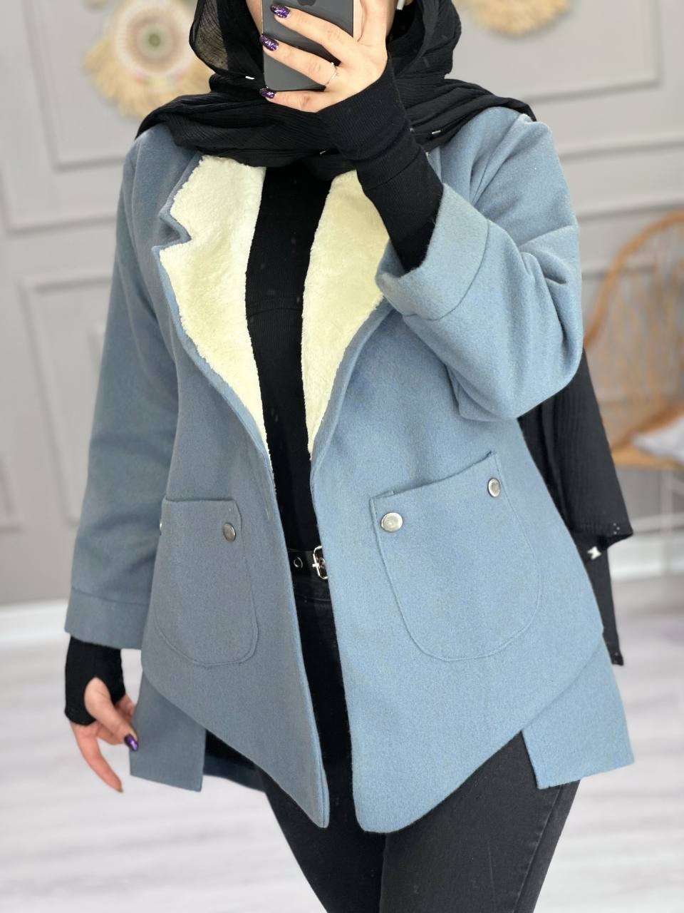 1030- فوتر یقه خز نوتلا