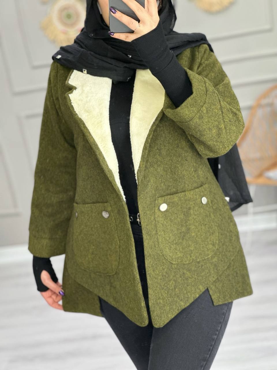 1030- فوتر یقه خز نوتلا