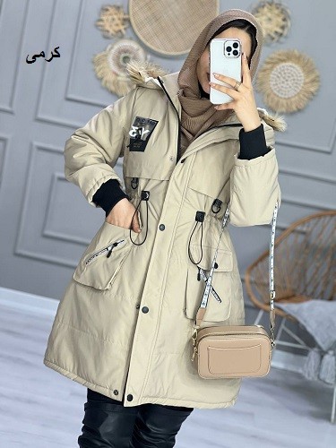 1042- کاپشن کلاه خزدار لایف