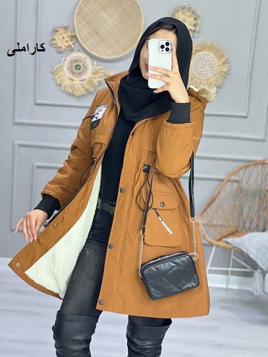 1042- کاپشن کلاه خزدار لایف