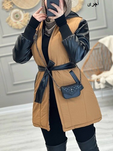 1060- کاپشن آستین چرم