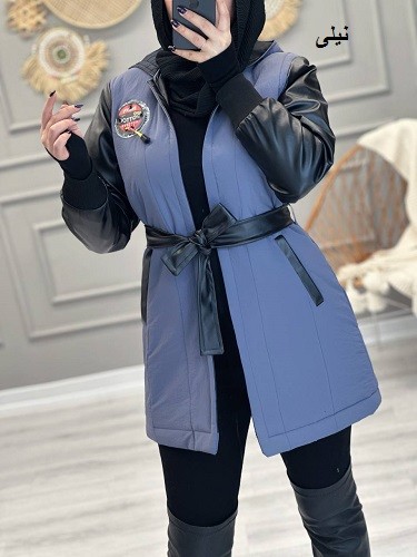 1060- کاپشن آستین چرم