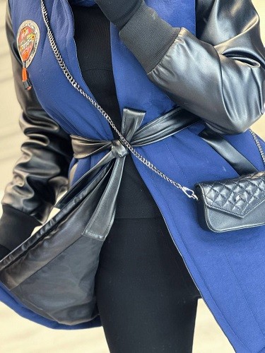 1060- کاپشن آستین چرم