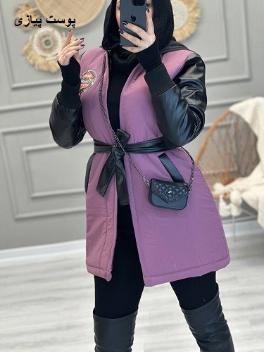 1060- کاپشن آستین چرم