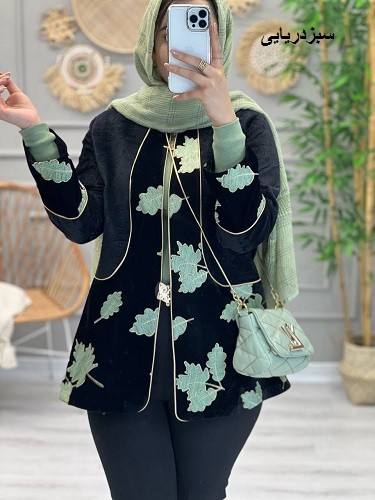 1065-مانتو مزونی مخمل جیران