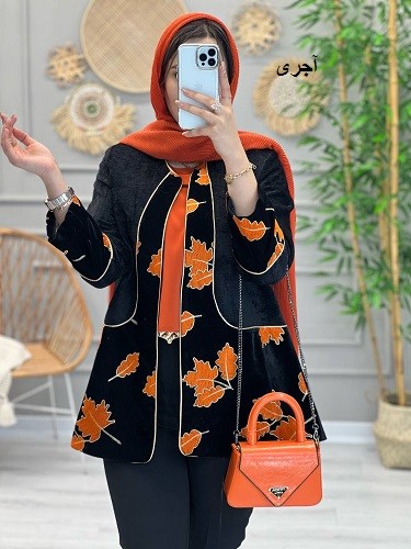 1065-مانتو مزونی مخمل جیران