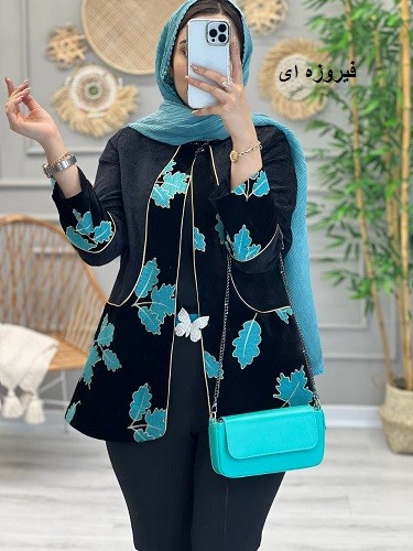 1065-مانتو مزونی مخمل جیران