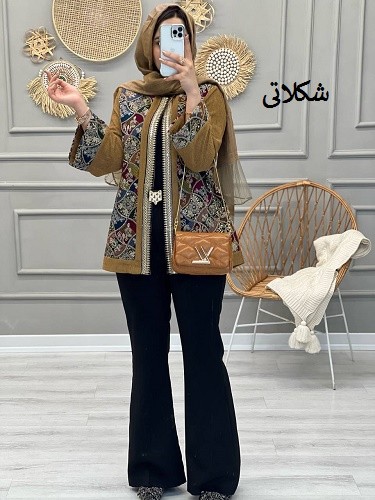 1082-مانتو مزونی سوزن دوزی