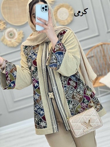 1082-مانتو مزونی سوزن دوزی