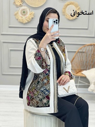 1082-مانتو مزونی سوزن دوزی