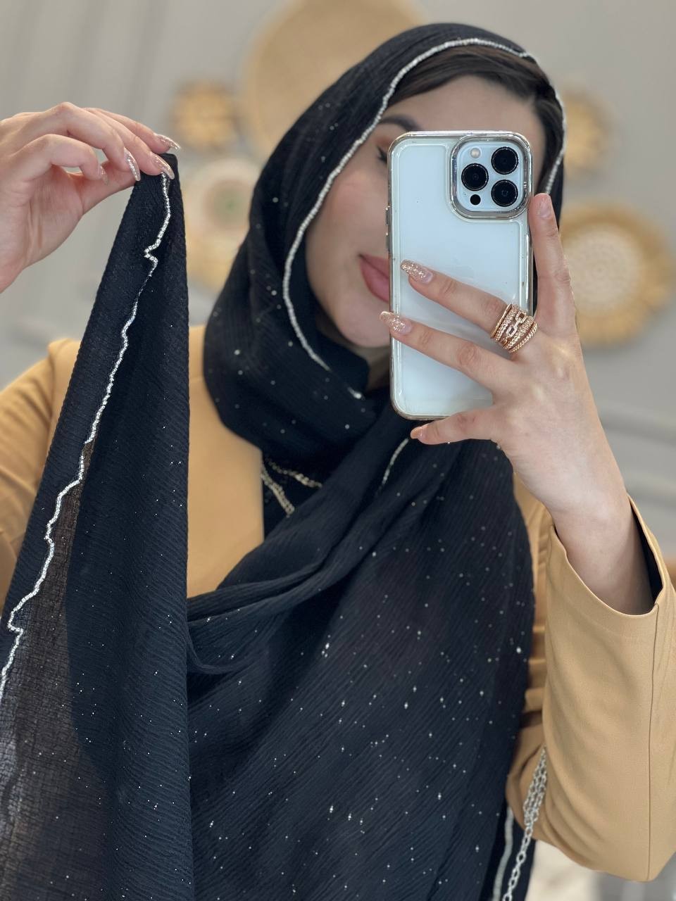 0215-شال مشکی پرنسا