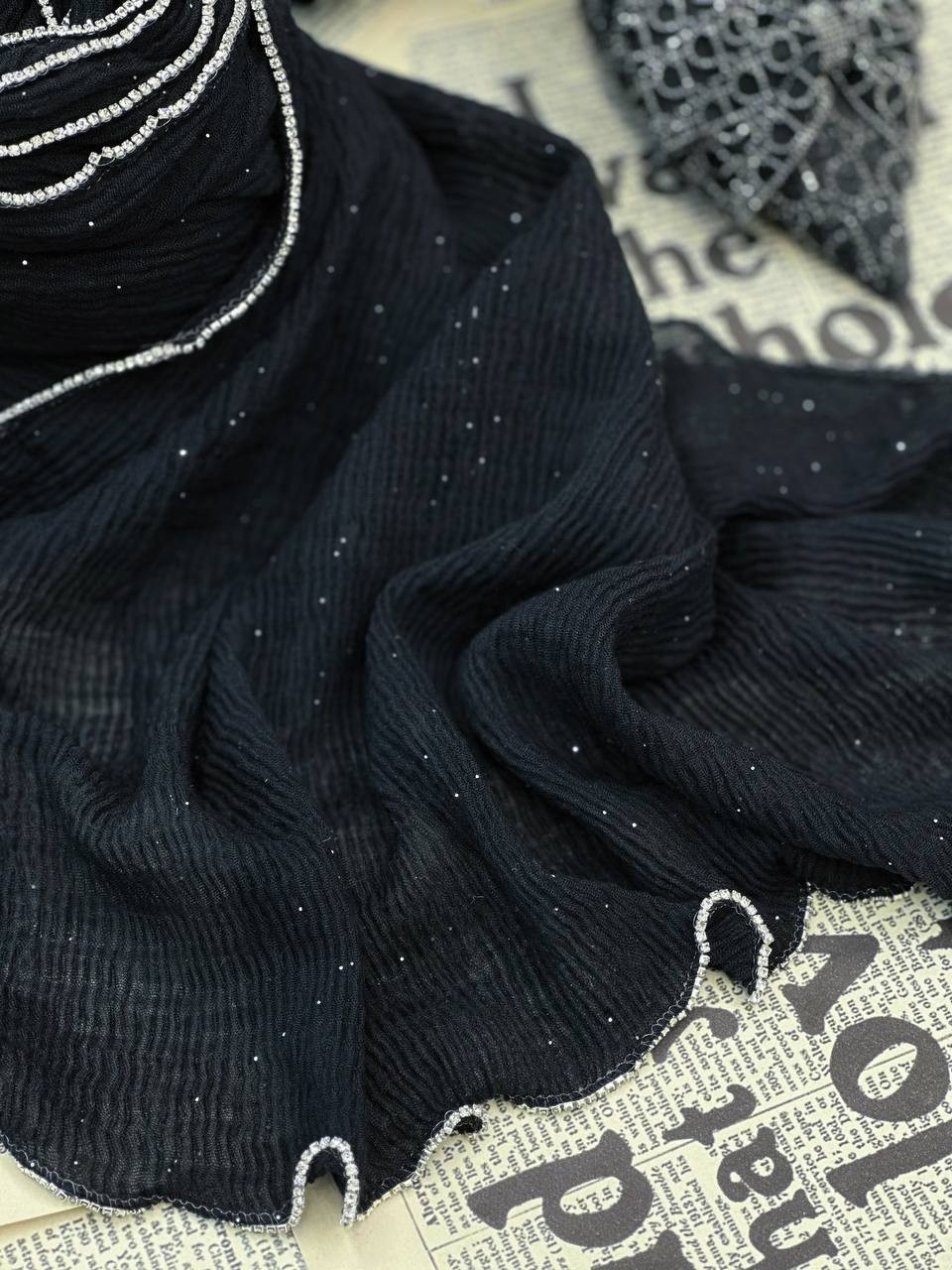 0215-شال مشکی پرنسا