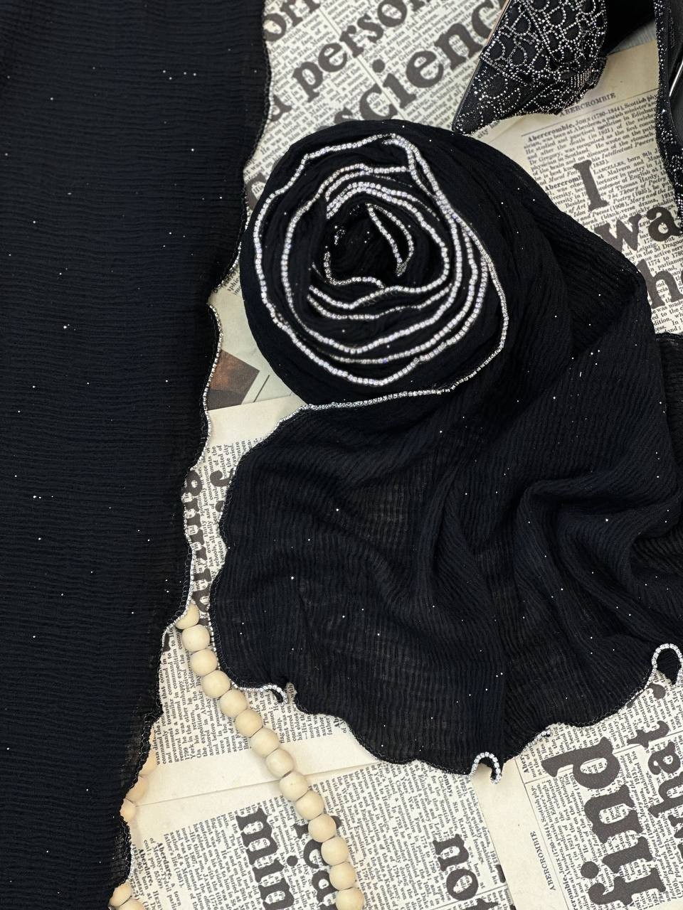 0215-شال مشکی پرنسا