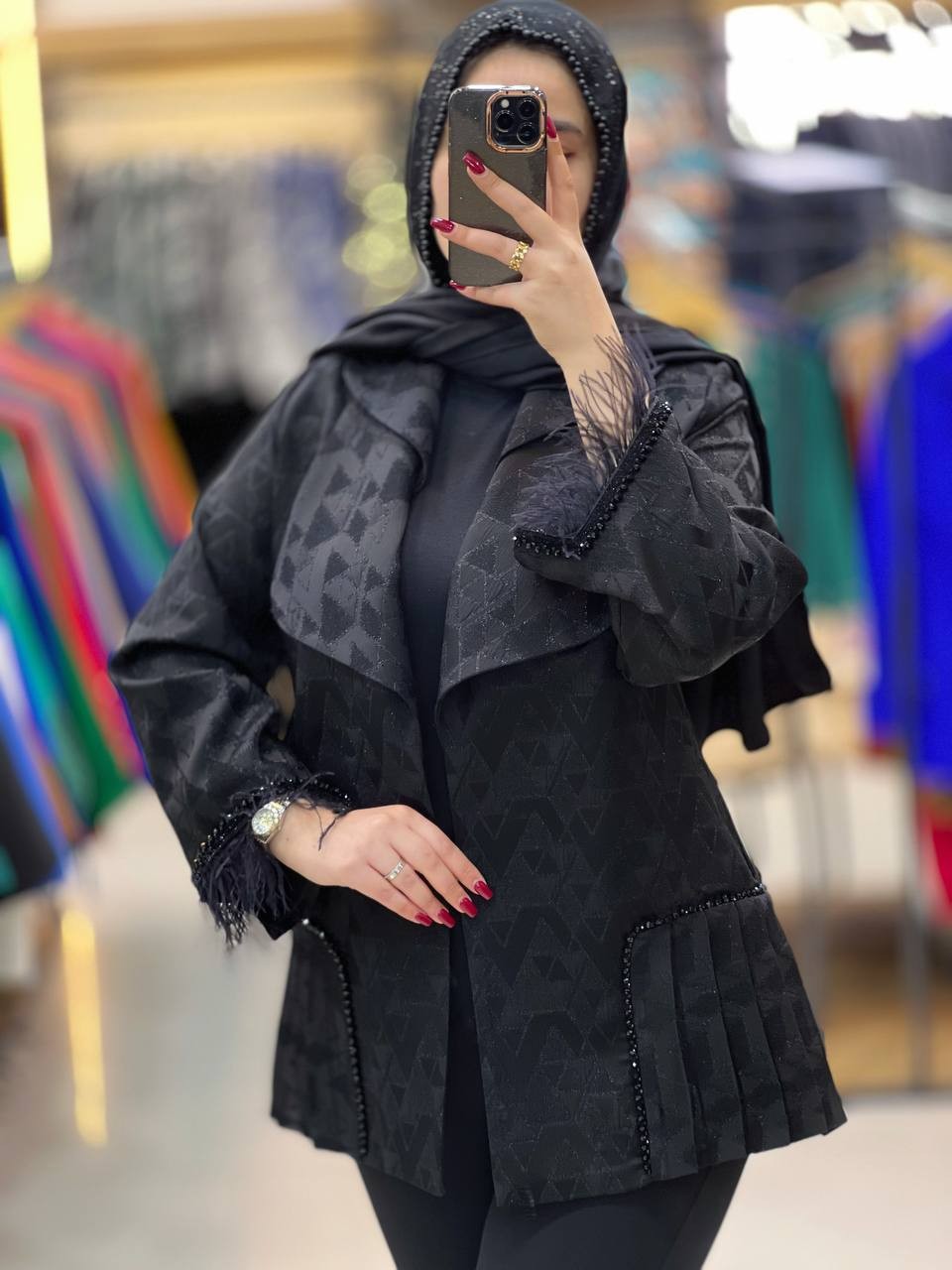 1086- کت ژاکارد شیکان