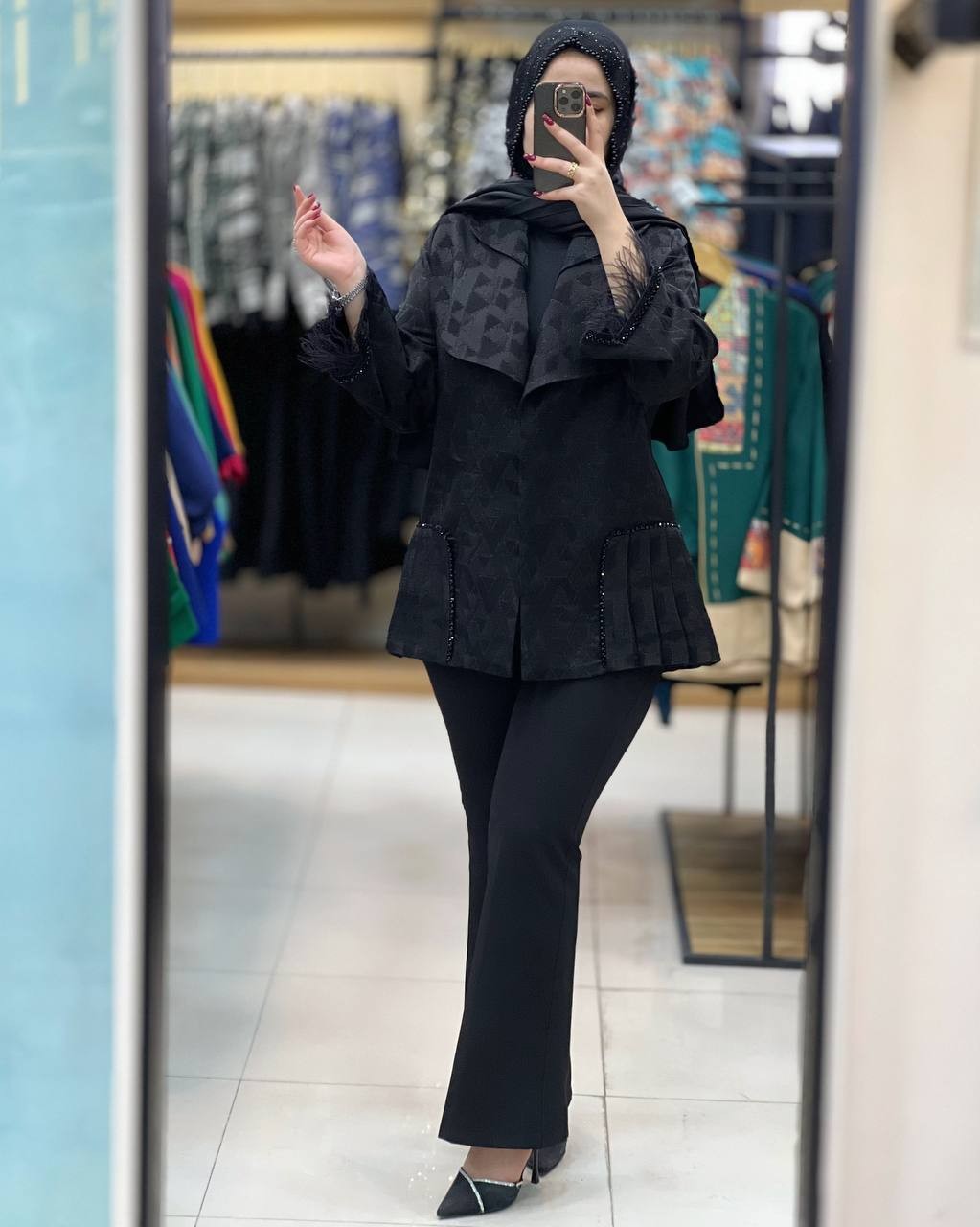 1086- کت ژاکارد شیکان