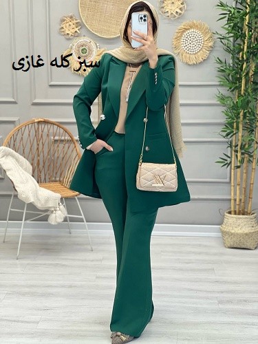 1087- کت و شلوار مزونی اطلس