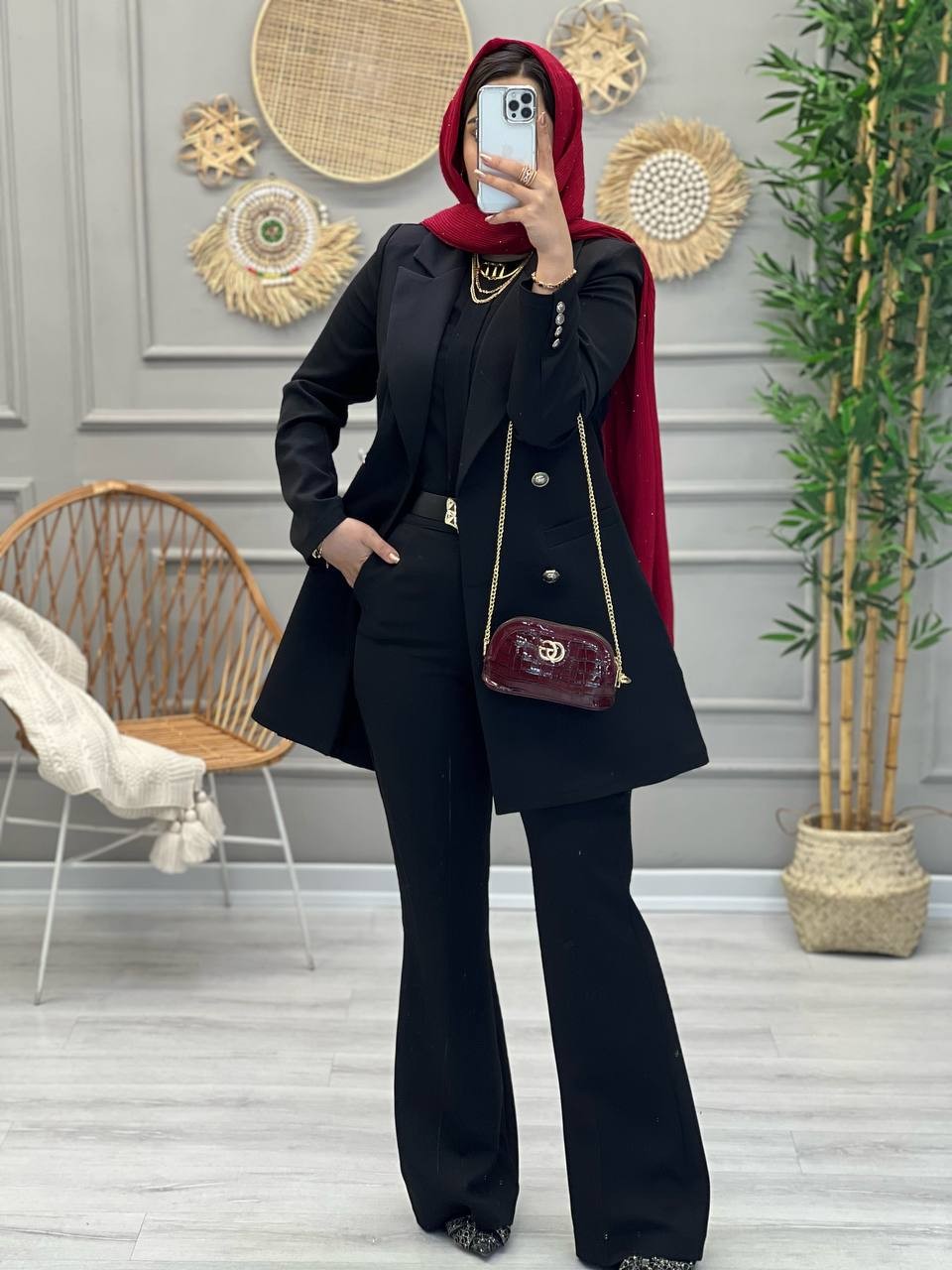 1087- کت و شلوار مزونی اطلس