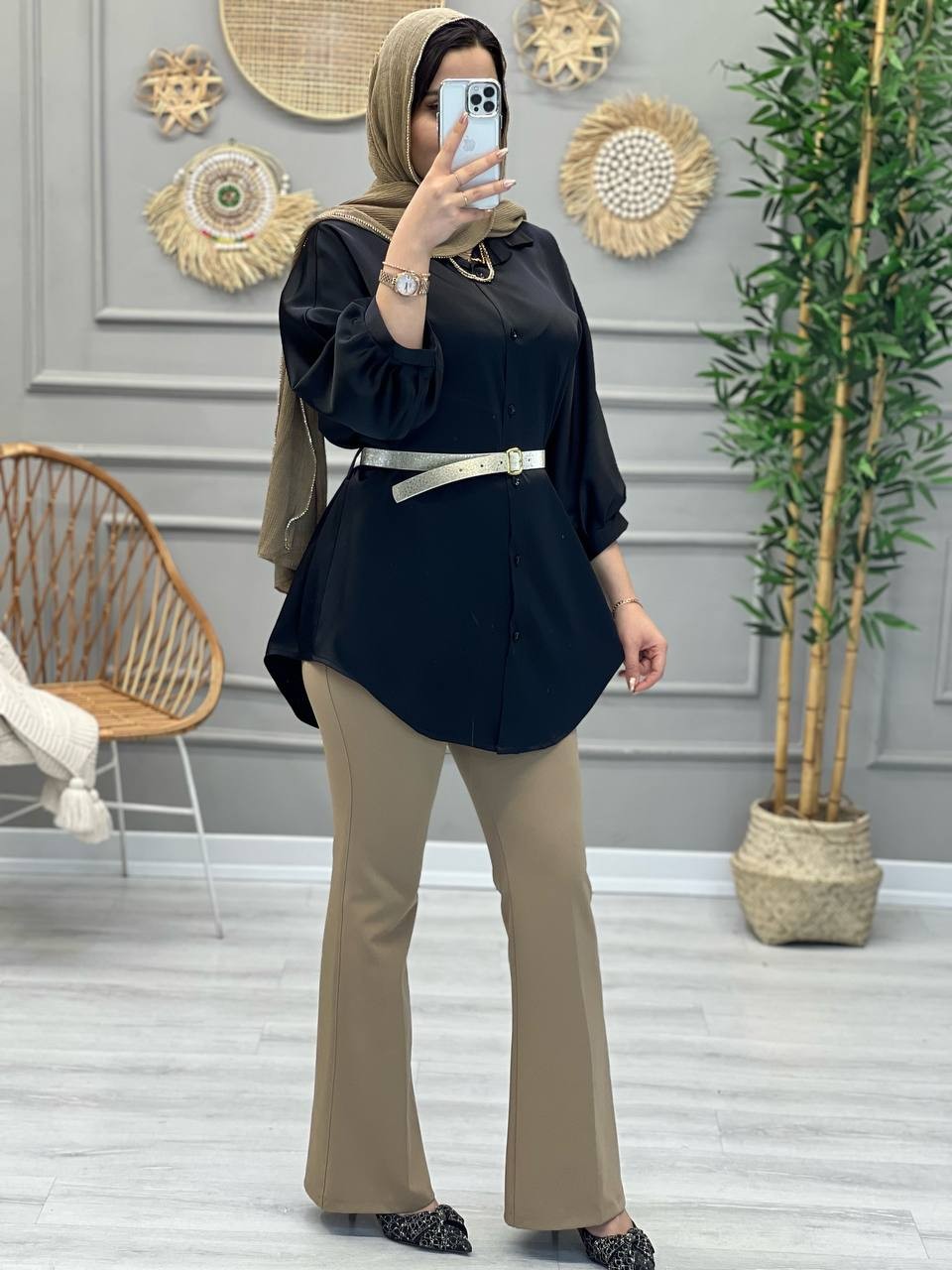 1112_ مانتو شومیزی ساتن زارا