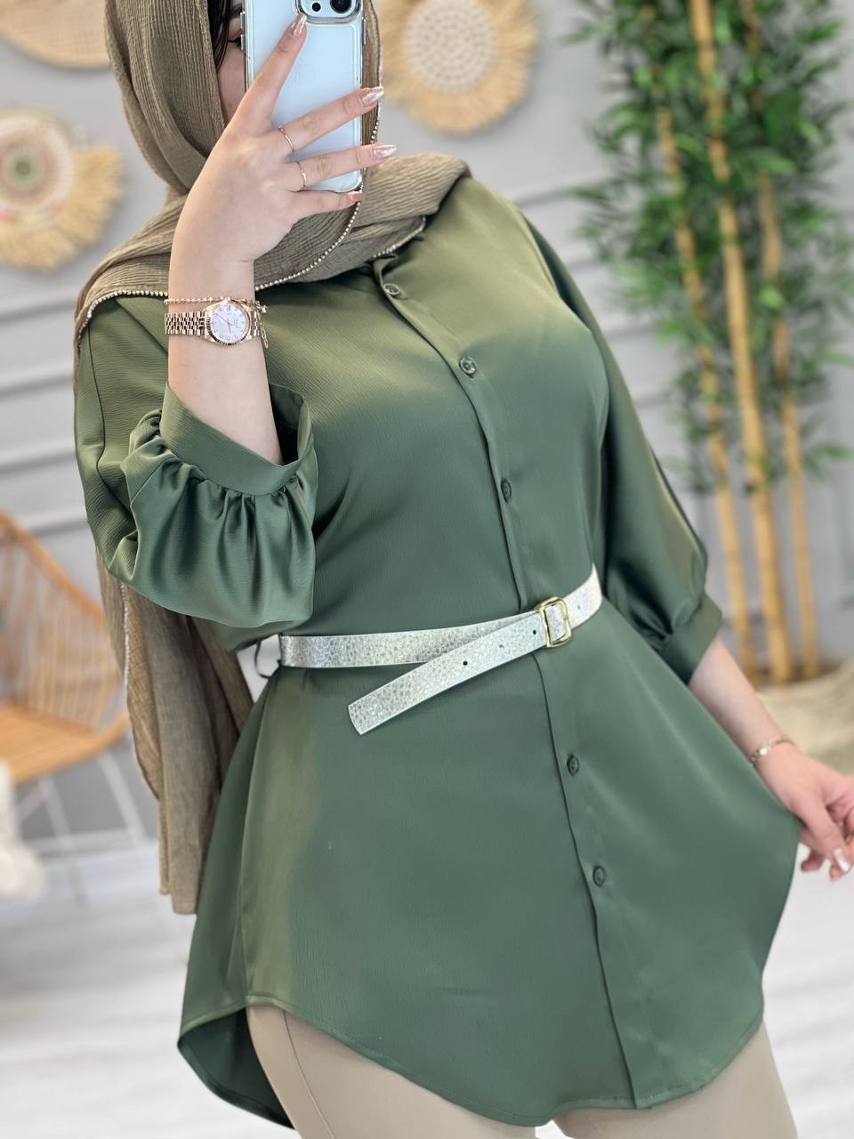 1112_ مانتو شومیزی ساتن زارا