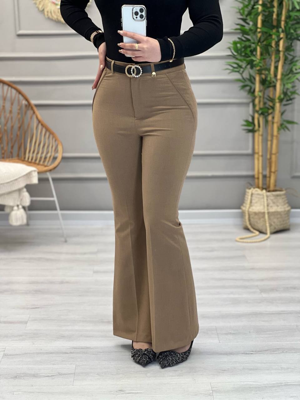 11111-شلوار بوت کات کاپوچینو