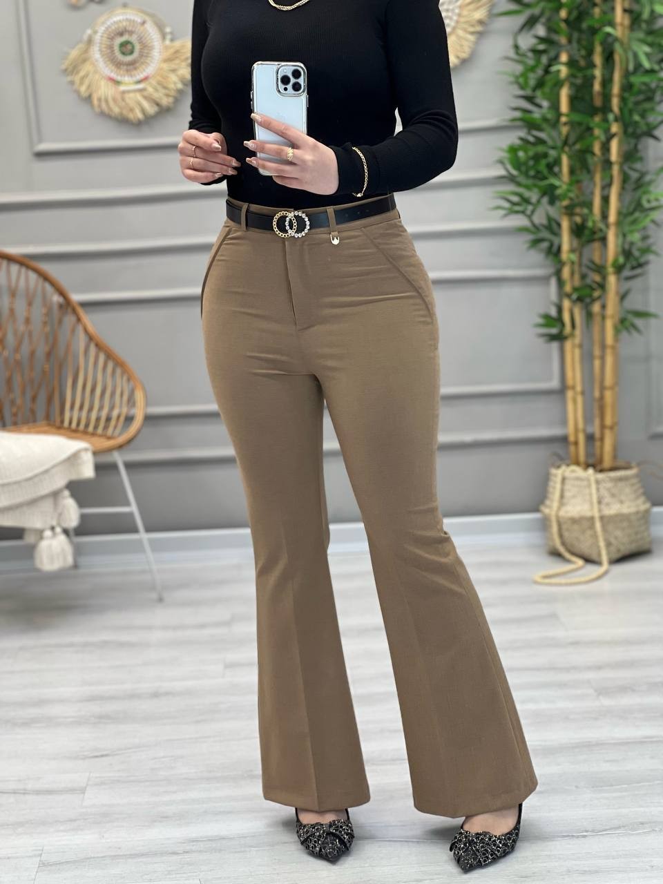 11111-شلوار بوت کات کاپوچینو