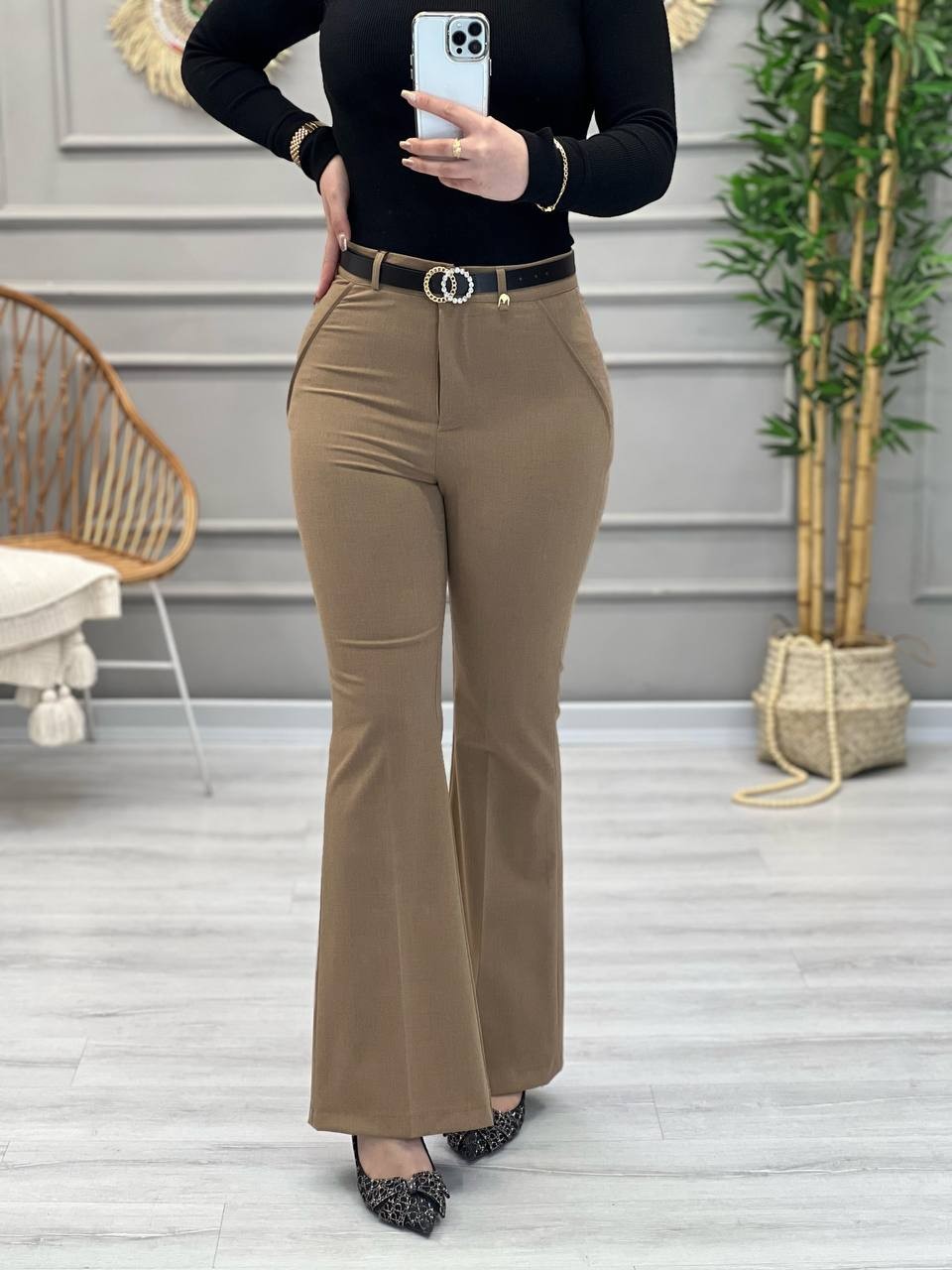 11111-شلوار بوت کات کاپوچینو