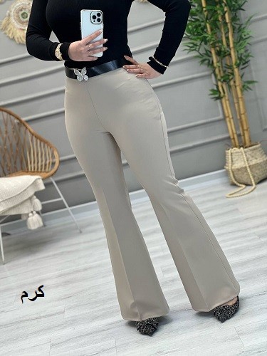1100- شلوار بوت کات کارامل