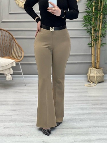 1100- شلوار بوت کات کارامل