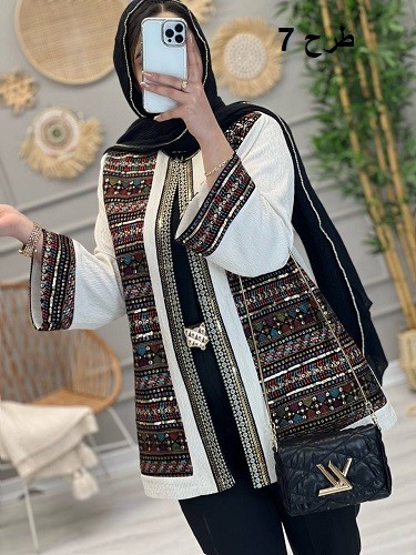 1129-مانتو مزونی سوزن دوزی برازنده