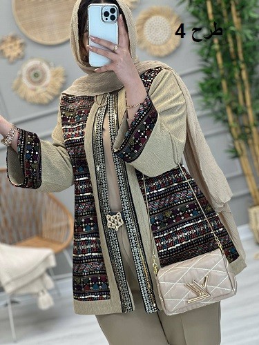 1129-مانتو مزونی سوزن دوزی برازنده