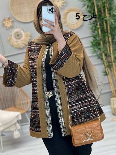 1129-مانتو مزونی سوزن دوزی برازنده