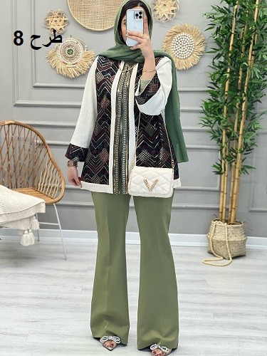 1129-مانتو مزونی سوزن دوزی برازنده