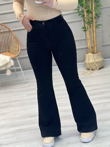 8380- بوت کات مشکی ساده