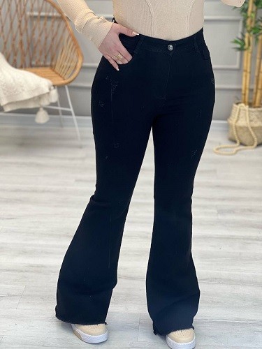 8377-بوت کات پایین ریش مشکی