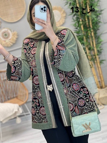 1140-مانتو مزونی سوزن دوزی شکیل