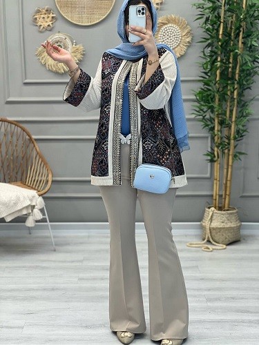 1143-مانتو مزونی سوزن دوزی پریماه