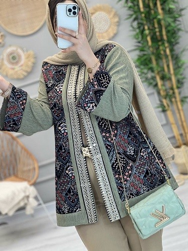 1143-مانتو مزونی سوزن دوزی پریماه