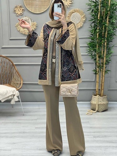 1143-مانتو مزونی سوزن دوزی پریماه