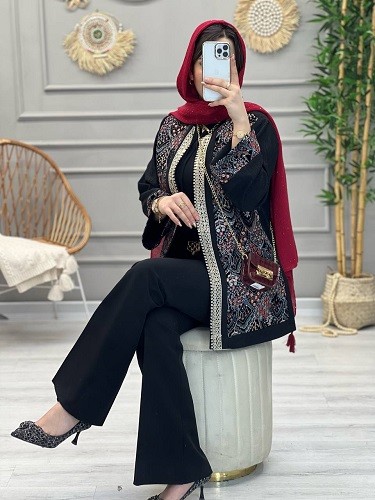 1143-مانتو مزونی سوزن دوزی پریماه