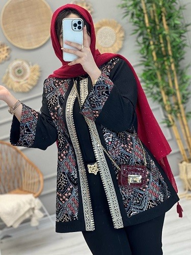 1143-مانتو مزونی سوزن دوزی پریماه