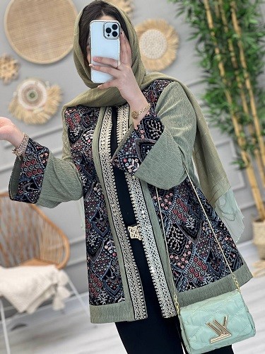 1143-مانتو مزونی سوزن دوزی پریماه