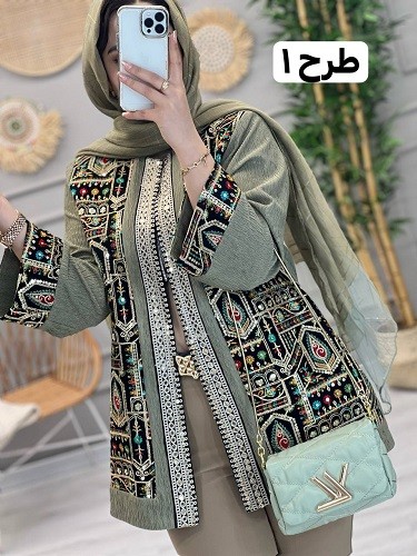 1148-مانتو مزونی سوزن دوزی پریناز