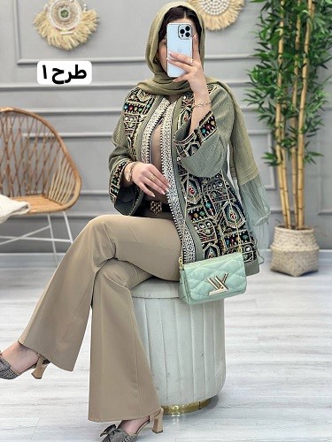 1148-مانتو مزونی سوزن دوزی پریناز