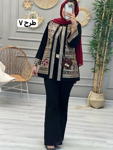 1148-مانتو مزونی سوزن دوزی پریناز