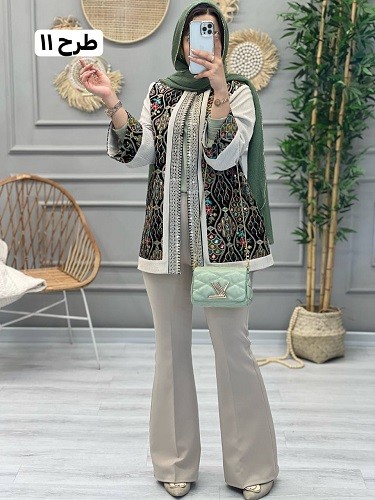 1148-مانتو مزونی سوزن دوزی پریناز