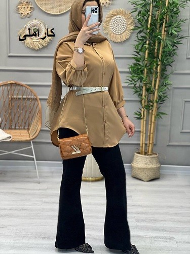 1112_ مانتو شومیزی ساتن زارا