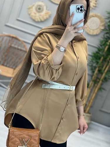 1112_ مانتو شومیزی ساتن زارا