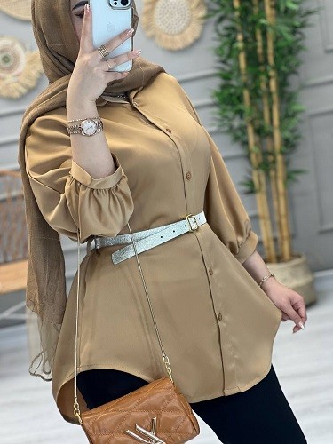 1112_ مانتو شومیزی ساتن زارا