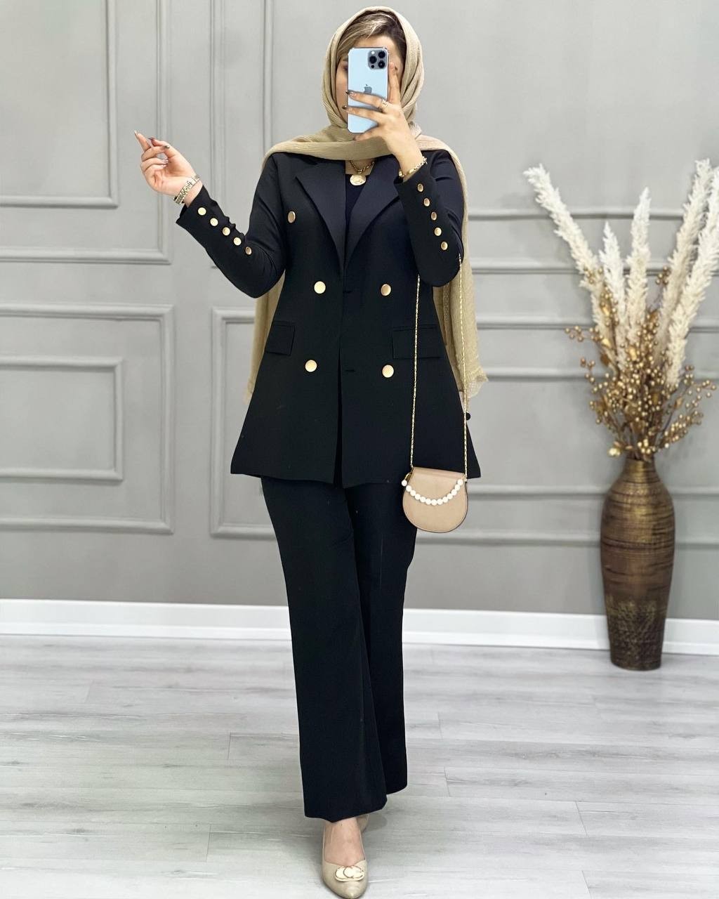 1155_کت و شلوار مزونی تیفانی مشکی