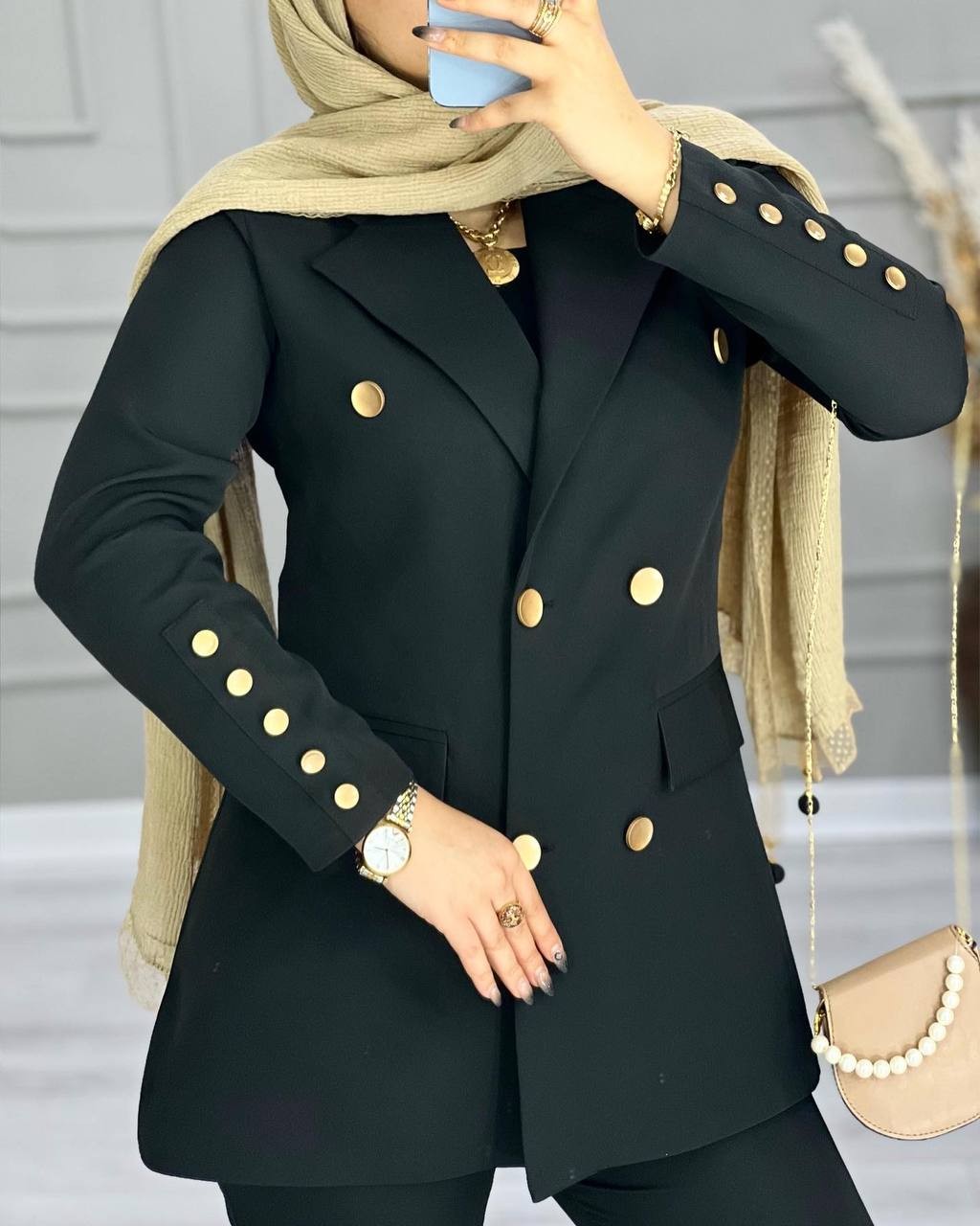 1155_کت و شلوار مزونی تیفانی مشکی